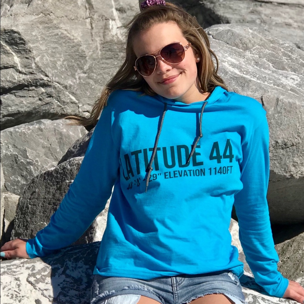 Latitude 44 hoodie junior cut long sleeve t